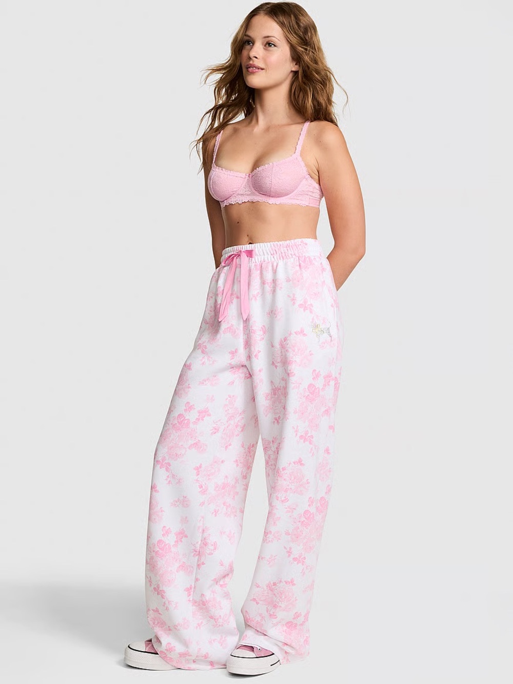 PINK x LoveShackFancy Wide Leg Sweatpants